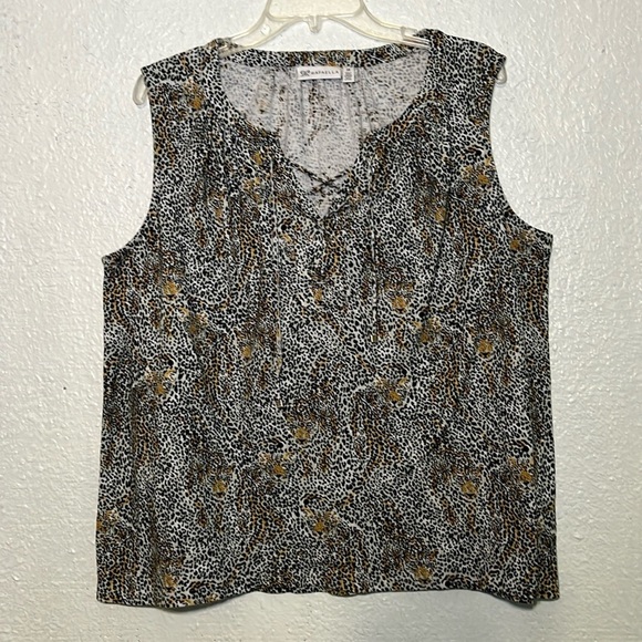 Rafaella leopard animal print tank top size 1X - Picture 1 of 8